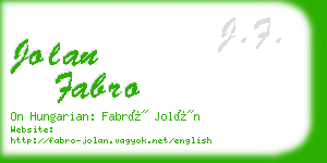 jolan fabro business card